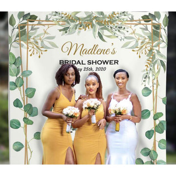 Personalized Greenery Bridal Shower Backdrop - iJay Backdrops